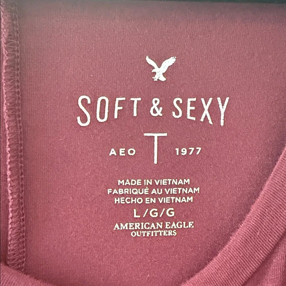 Bundle deal - 2 for $15 American Eagle Outfitters Burgundy Moon Tee - Picture 2 of 4
